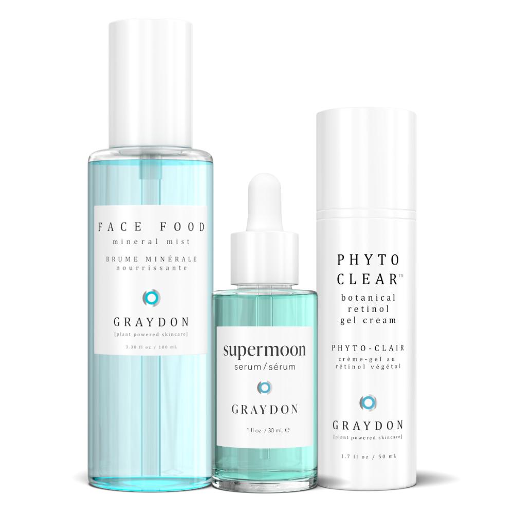 Face Food, Moon Boost Serum, Phyto Clear and Fullmoon Serum together