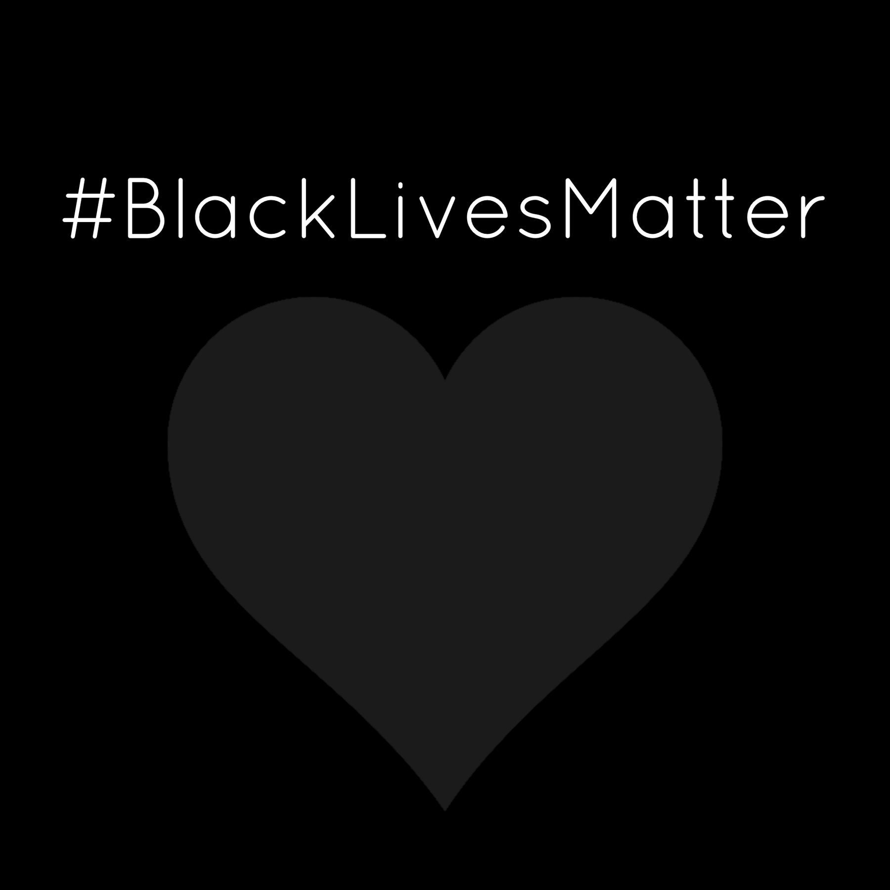 black lives matter with dark grey heart